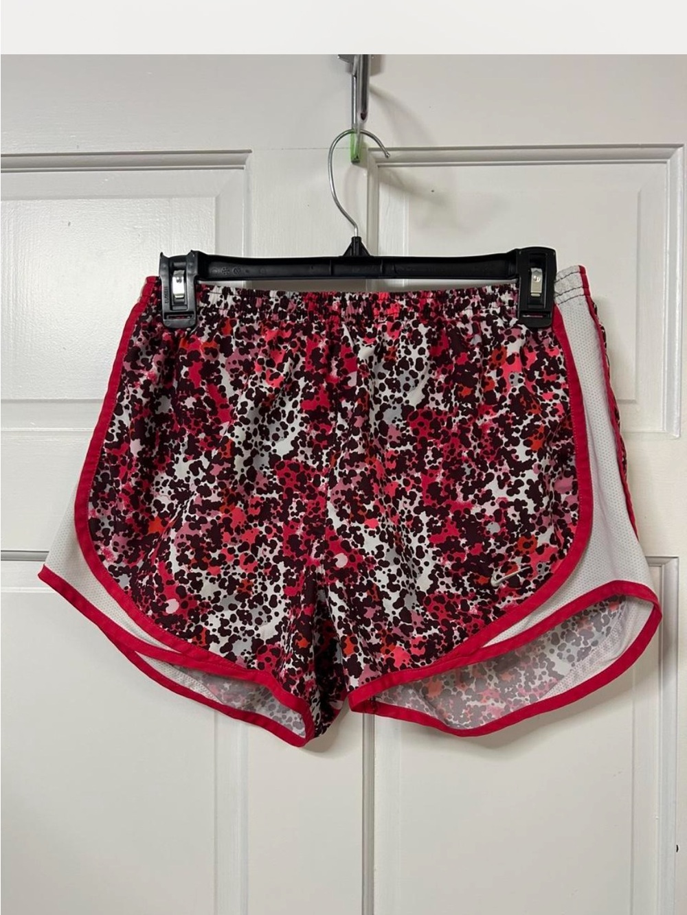 Nike Pink, White & Brown Printed Running Shorts